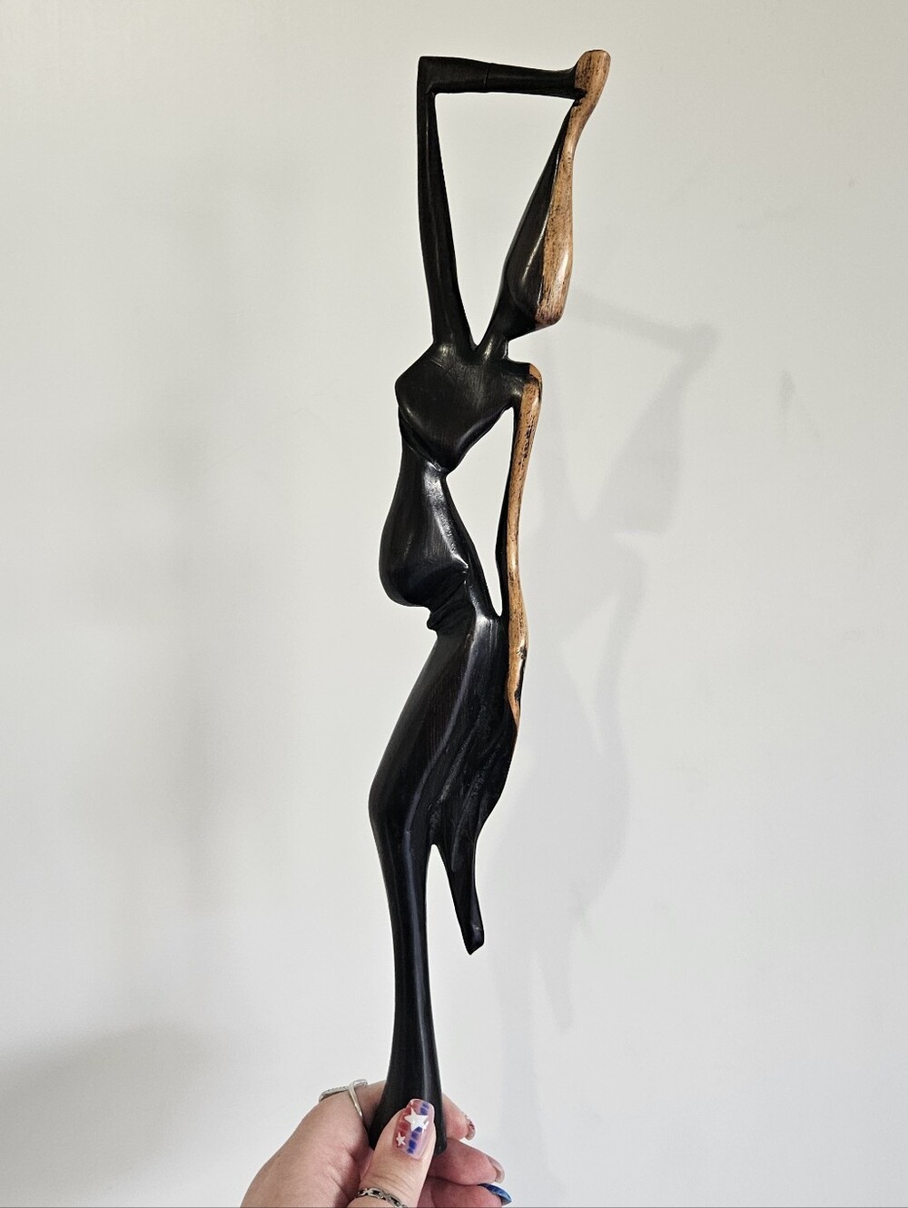 Ebony Wood Sculpture Female Water Carrier